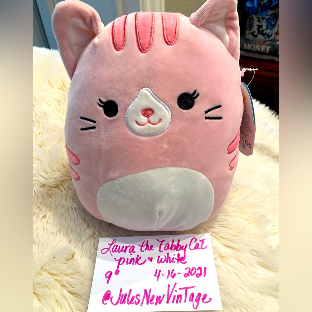 ❌SOLD ❌‼️💗TABBY CAT💗Laura the Pink Kitty 🐱 SQUISHMALLOW - Picture 1 of 11